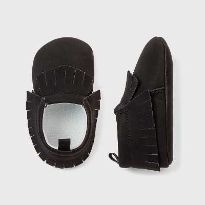 Image of Baby Girls' Crib Shoes - Cat & Jack™ Black 3-6M
