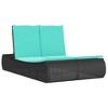 vidaXL Double Sun Lounger with Cushions Gray Poly Rattan - 2 of 4
