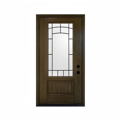 Chic Crate 36"x80" Fiberglass Front Door with Frosted Glass, Vinyl Frame Included