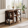 Storage Organizer, Bookshelf, Industrial Style, with Metal Frame, Wooden Storage Bookshelf, for Living Room, Office, Bedroom - 3 of 4