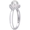 EVERLY JEWELRY |Sterling Silver 0.04 CT TGW Created White Sapphire And 7 - 7.5 MM White Freshwater Cultured Pearl Fashion Ring - 2 of 4