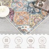Washable Rug for Living Room  Trellis Rug Non Slip Throw Rugs Vintage Bedroom Rugs Low Pile Non Shedding - 3 of 4