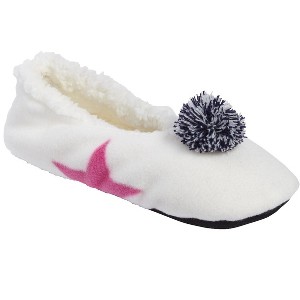 Dreams & Co. Women's Plus Size  Pom Pom Slipper - 1 of 4
