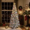 VINGLI 7ft Pre-lit Flocked Pencil Christmas Tree, 400 Warm White LED Lights, 1100 Tips, 8 Modes, PE PVC for Home Office Party - 4 of 4