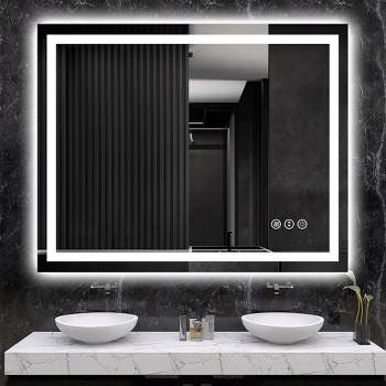 Rectangle LED light Bathroom Mirror Aluminum Alloy Bathroom Mirror Tempered Glass Bathroom Mirror Wall Mounted Bathroom Mirror