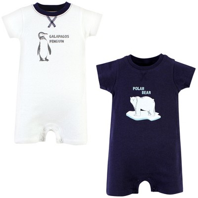 Touched by Nature Unisex Baby Organic Cotton Rompers, Endangered Polar Bear