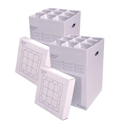 Advanced Organizing Systems - MGR-25-9 (2pkg) Roll File Storage Box - Corrugated 25x17.5x17.5 With 9 Compartments
