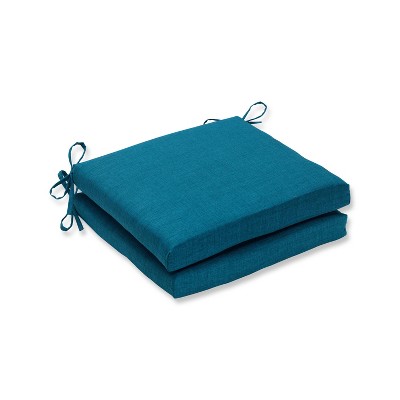 Rave Teal 2pc Indoor/Outdoor Squared Corners Seat Cushion - Pillow Perfect