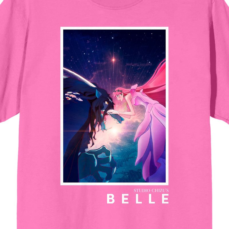 Belle Mysterious Creature Poster Art Crew Neck Short Sleeve Hot Pink Men's T-shirt, 2 of 3