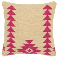 Aztek Motif Decorative Filled Square Throw Pillow Pink - Rizzy Home