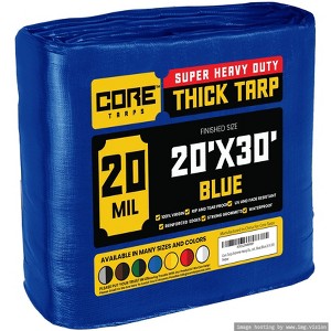 Core Tarps Heavy Duty 20 Mil Tarp Cover, UV Resistant, Rip Proof for Roof, Camping, Patio, Pool, Boat - 1 of 4