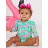 RuffleButts Baby Girls Tropical Long Sleeve UPF50+ One Piece Rash Guard - 3 of 4