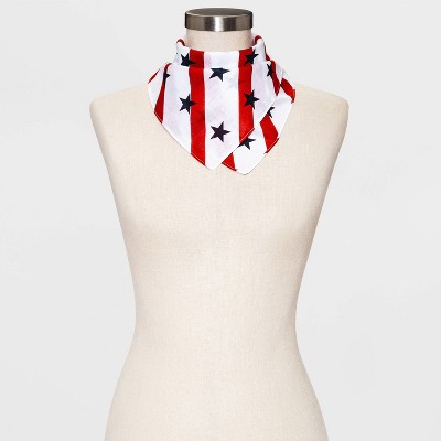 Women's Americana Striped Star Print Bandana - White/Red/Blue