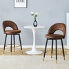 CAVINAS Swivel Barstools Set of 2, Upholstered Bar Stool with Footrest and Metal Legs, Counter Height Bar Chair for Bar, Kitchen, Dining Room - 2 of 4