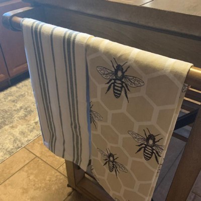 2pk Beehive Print Kitchen Towel - MU Kitchen