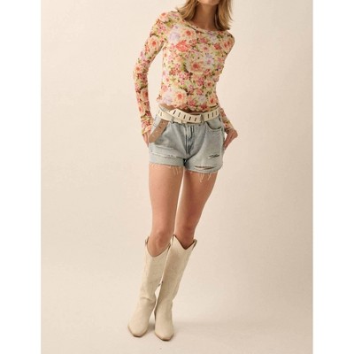 Women's Tricia Floral Mesh Top - PROMESA