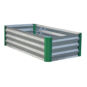 Miracle-Gro 4pc Rectangular Galvanized Steel Outdoor Garden Bed Silver 20"x40" - 1 of 4