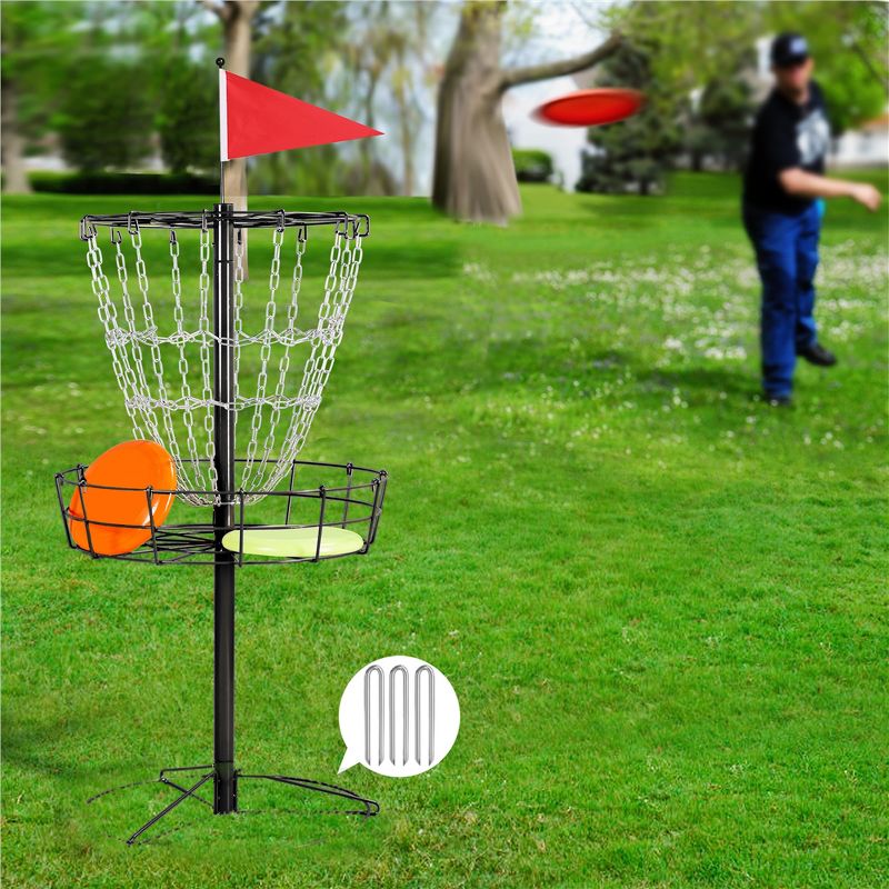 Yaheetech 12-Chain Disc Golf Basket Portable Metal Flying Disc Golf Practice Basket, 2 of 9