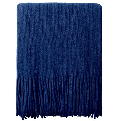 Acrylic Knitted Throw Blanket, Lightweight Soft Woven Blanket with Tassels, Decor for Couch & Bed, 51 x 67 inches - NTBAY