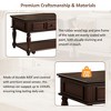 CAVINAS Farmhouse Style 2-Tier Retro Wood Coffee Table with Lockable Wheels,Rectangular Center Table for Living Room,Living Room Furniture - 4 of 4