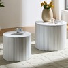 NicBex 2-Piece Modern Nesting End Table, Small Round Coffee Tables with Walnut Veneer, Living Room Side Table Set,  Rounded Edges Small Table - 3 of 4