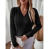 BLUEMING Women's V Neck Long Sleeve Pullover Sweater Lightweight Knit Sweaters Novelty Sweaters - 3 of 4