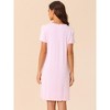 cheibear Women's Ruffle Round Neck Short Sleeve Loungewear Nightshirts - 4 of 4