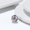 Dog Puppy Paw Print Charm European Bead Pink CZ Sterling Silver Ginger Lyne Collection - 2 of 4