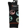 Magic The Gathering Men's Colors Of Magic Symbols Allover Design Adult Mid-Calf Crew Socks Shoe Sizes 8-12 Black - 3 of 3