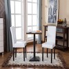 Syemin Dining Chairs Solid Wood Upholstered Bar Stools Set of 2 Counter Height Dining Chair Mid Century Kitchen Chair, White, 21"*16.5"*35.5" - 3 of 4