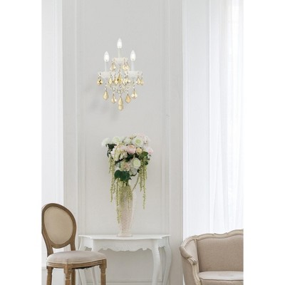 White Crystal Trim Dimmable Wall Sconce with Royal Cut