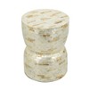HDZNVF 14x14x18 inch Decorative Bamboo Hourglass End Table with Gold and White Shell Finish - 4 of 4