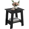 Coucheta 2-Tier End Table with Storage Shelf, Small Side Table Nightstand for Bedroom Living Room, Space Saving Farmhouse Design - 2 of 4