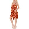 LA LEELA Women's Summer Vacation Beachwear Mini Bathing Suit Loose Beach Dress Swimsuit Cover-up Spaghetti Strap Dress for Women 1X Red, Floral - 2 of 4