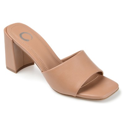 Journee Collection Womens Alisia Open Toe High Block Heel Pumps