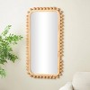 45"x24" Wood Wall Mirror with Beaded Frame Brown - Olivia & May: Decorative Rectangular Wall-Mount - 2 of 4