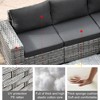 Marlton 9pc Wicker Outdoor Patio Furniture Set Conversation Sofa Sectional with Swivel Chairs and Cushions - 4 of 4
