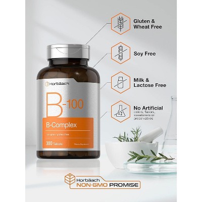 Horbaach B-100 Complex Gluten-Free Vegetarian Chewable Tablets