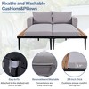 FIONECA Modern Outdoor Daybed with Wood Side Tables, 2-in-1 Chaise Lounge with Cushions for Patio, Poolside, Balcony, Gray - 4 of 4