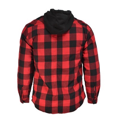 Burnside Men's Quilted Lined Zip Front Flannel Hoodie Red Buffalo Plaid X-Large — фото 3