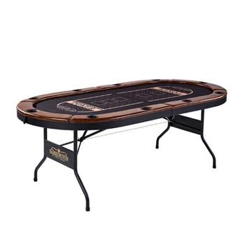 Trademark Poker 8-player Folding Poker Table Top – 48 Wood Topper –  Blackjack Table With Built-in Cupholders And Chip Trays : Target