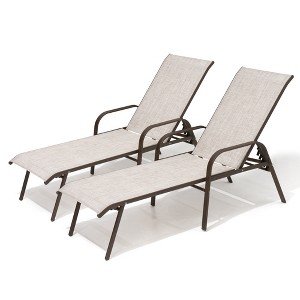 Pellebant Outdoor Adjustable Chaise Lounge Chairs (Set of 2) - 1 of 4