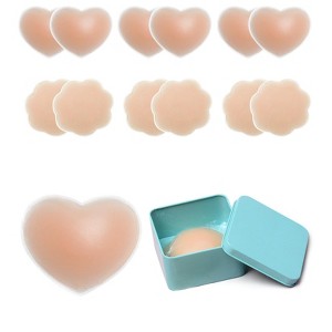 INSPIRE CHIC 6 Pairs Women's Strapless Invisible Sticky Adhesive Nipple Covers for Backless Dress - 1 of 4