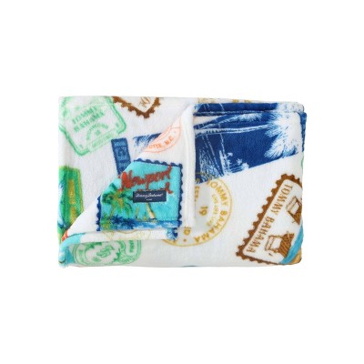 50"x70" Oversized Americana Plaid Throw Blanket Red - Tommy Bahama: Ultra Soft, Fleece, Machine Washable