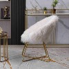 CAVINAS Faux Fur Accent Chair with Curved Back and Metal Sled Frame,Comfy Upholstered Living Room Chairs,Reading Chairs for Living Room - 4 of 4