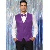INSPIRE CHIC Men's Shiny Sequin Sleeveless Party Prom Suit Vest with Bow Tie - 2 of 4