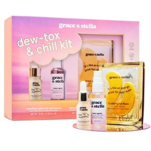 Grace & Stella Dew-tox & Chill Skincare Gift Set - 7pc - 1 of 3