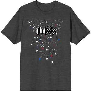 Batman Stars and Stripes Logo Men's Charcoal Heather T-shirt - 1 of 3