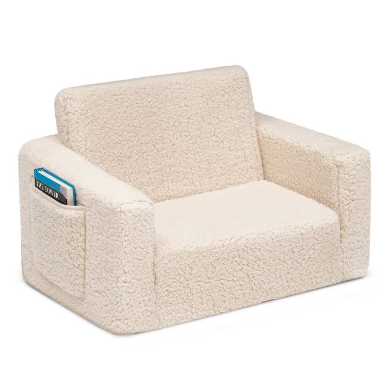 Delta Children Kids' Cozee Flip-Out Faux Shearling 2-in-1 Convertible Chair, 5 of 11
