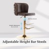 QingMoon Swivel Bar Stools, Adjustable Seat Height Counter Chairs Set of 2 with Footrest, PU Upholstered and Rivet Decoration for Pub, Kitchen Island - 3 of 4